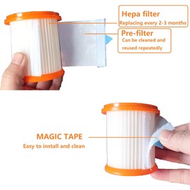 Paquete de 3 filtros Hepa de repuesto compatibles con aspiradora inalámbrica Voweek VW-VC08, filtro de aspiradora lavable de repuesto para MOOSOO XL618 Pro Series Solo para ciclón Vac como Pic 5