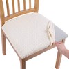 Homaxy Dining Chair Seat Covers Set of 4, Stretch Jacquard Dining Chair Slipcovers Seat Protector with Buckle for Dining Room Kitchen, Beige