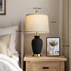 Cinkeda 23" Set of 2 Black Ceramic Farmhouse Table Lamp