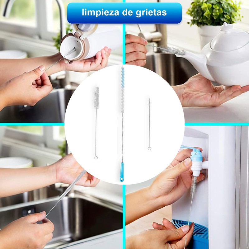 RENDIN 8 Piezas Cepillo para Lavar Popotes,para La Limpieza de