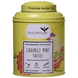 Tea People Liquorice Mint Toffee, 20 Tea Pyramids in Tin Caddy, LMT-20TP