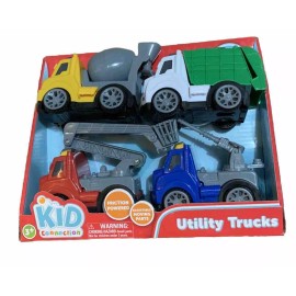 Kid Connection Utility Trucks Play Set, 4 Pieces For Ages 3+