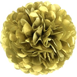 Lightingsky 10pcs Paper Tissue Pom Poms DIY Flowers Ball for Wedding Party Home Decoration (6 inch, Gold)