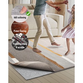 Non Slip Rug Pad Rug Gripper - 2x12 Feet 1/4” Extra Thick Felt Under Rug for Area Rugs and Hardwood Floors,Super Cushioned Non Skid Carpet Padding
