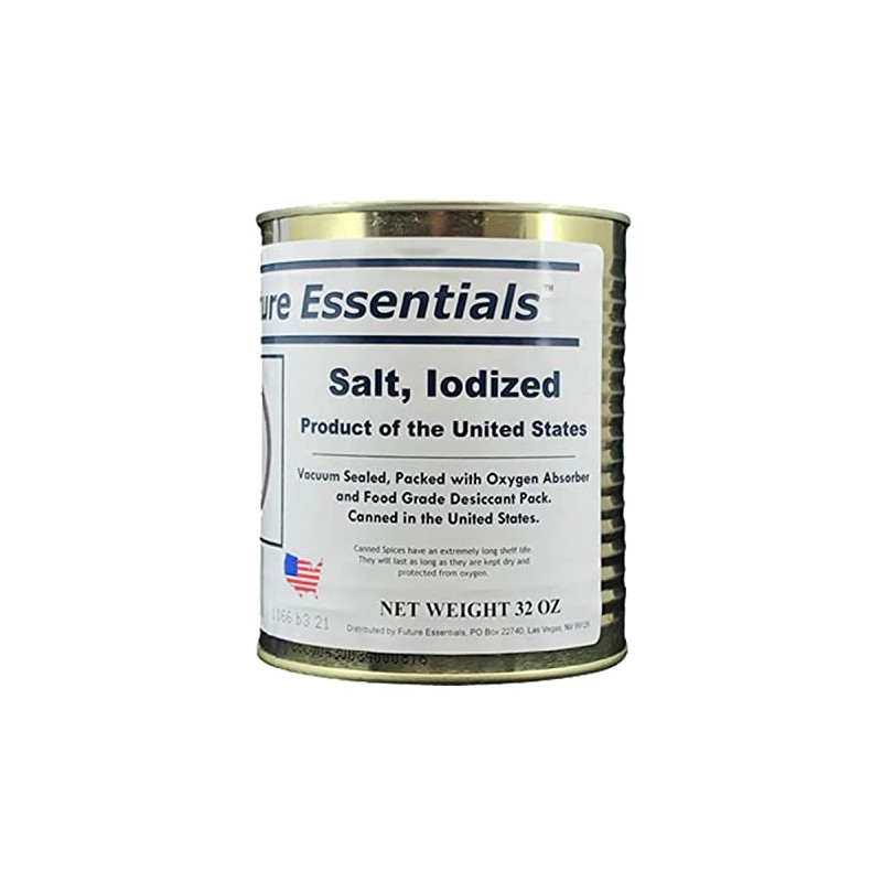 1 Can of Future Essentials Iodized Salt, #2.5 Can, 2lbs