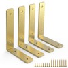 L Shelf Brackets 10 inch, Gold Heavy Duty Iron Shelf
