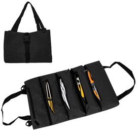 Adorila Multi-Purpose Tool Roll Bag, Black, Hanging Zipper Rolling Tool Bag for Screwdriver, Tool Pliers