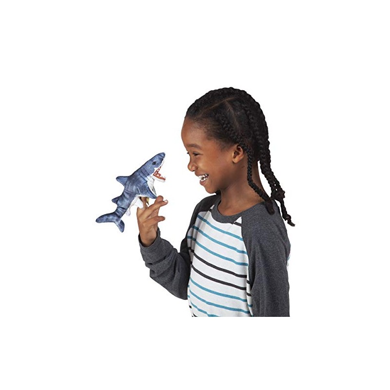 Mini Shark Finger Puppet, Gray, One Size