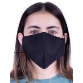 Headmost ComfyMax 3 Layer Fabric Facemask: Water Repellent, Washable & Breathable Face Mask (Black)