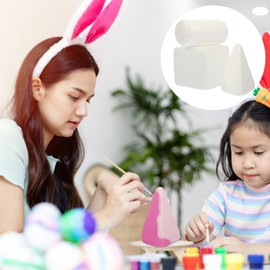 Operitacx 3 Pieces White Drawing Foams DIY Craft Foam Shapes Small Art Styrofoam Foam Ball Blank Painting Foams Blocks 3D Geometry Foam Children Educational Toy