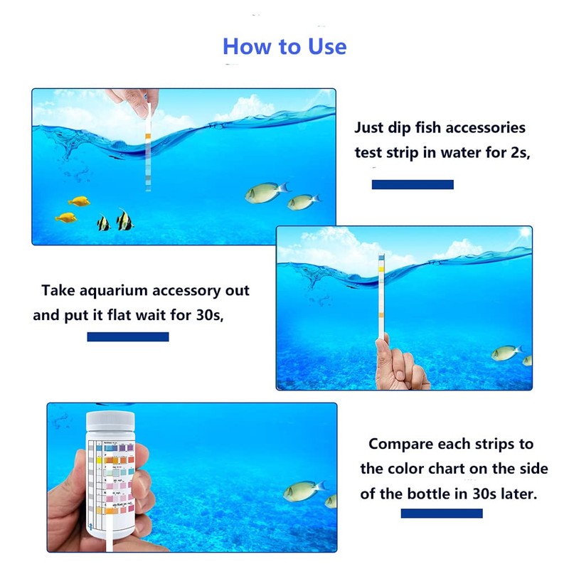 6 in 1 Aquarium Test Strips, Fish Tank Pond Test
