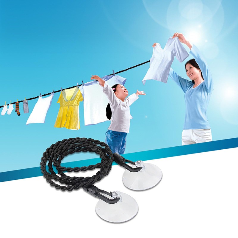 Portable Travel Clothes Washing Line Clothesline Extendable Elastic Clothesline Cup