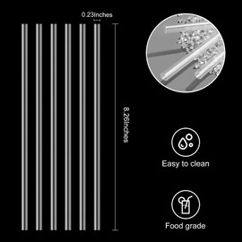 100 Pcs Clear Plastic Straws, Disposable Drinking Straws, 8.26" Long and 0.23'' Diameter