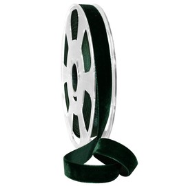 Morex Ribbon Nylvalour Velvet Ribbon, Nylon, 5/8 inch by 11 Yards, Hunter Green, Item 01215/10-621, 5/8" by 11 yd