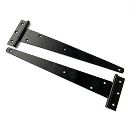 Bulk Hardware BH04384 Heavy Duty Japanned Tee Hinge 250mm (10 inch) - Black, Pack of 2