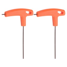 sourcing map 2pcs T-Handle Hex Key Wrench 2mm Metric S2 Steel T-Key Inner Hexagon Wrenches Spanner Repair Tool for Automotive Household Maintenance, Orange