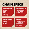 Oregon ControlCut Chainsaw Chain for 18-Inch (45cm) Bar -72 Drive