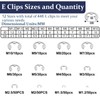 ZQZ 850Pcs C Clips Assortment Kit(M3-M14) and E Clips Assortment