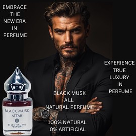 Black Musk Attar 15 ml. Essential Oil Perfume A Vegan, Clean, Botanical, Perfume Essence… No Synthetics! All-Natural ~ Alcohol-Free ~ Cruelty-Free ~ Phthalate-Free ~ Paraben-Free ~ Gluten Free