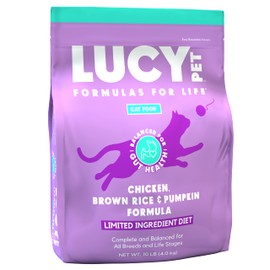 Lucy Pet Products Chicken, Brown Rice & Pumpkin, LID Cat Food 10lb
