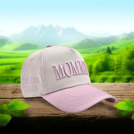 Women's Adjustable Baseball Cap with "MOMMIN" Embroidered Letters - Sun Protection Casual Hat, Breathable Fabric and Ponytail Design, Suitable for Outdoor, Sports, Daily Wear:_Pink