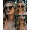 WearMe Pro Polarized Vintage Large Square Womens Sunglasses with Metal