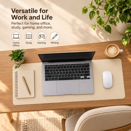 PU Leather Desk Pad for Writing and Mouse Use – 35" x 16" Non-Slip Desk Protector for Home Office and Everyday Workspaces