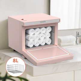 TASALON 8L Towel Warmer Hot Cabinet Box, Aluminum Inner Chamber, Removable Tray, Fast Heating for Beauty Spa Salon Massage - Pink
