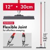 Silicone Floor Squeegee with 55-Inch Long Handle, 12-Inch Single Cast