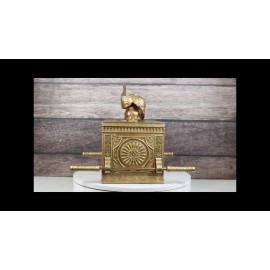Ebros Gift Matte Gold Throne Of God Ark Of Covenant Model W/ Contents Trinket Box Figurine