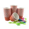 MMvolesy 6oz Orange Ice Cream Cups, Disposable Dessert Cups, Ice