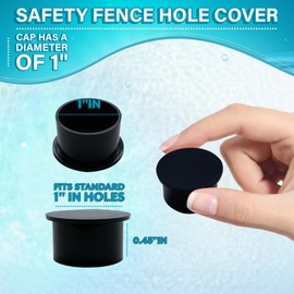 Poolzilla 25 Pack Black Pool Safety Fence Hole Cover | 1" Diameter That Fits Into a 1" Sleeve | Deck and Patio Safety Ground Caps