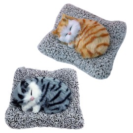 HAMILO Sleeping Cat Object, Car Interior Decoration, Deodorizing, Activated Carbon Included, Set of 2 (Tora Cats)