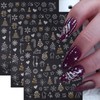 6 Sheets Christmas Nail Stickers Gold Sliver Snowflake Snowmen Nail