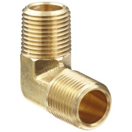 Anderson Metals 06230-08 Brass Pipe Fitting, 90 Degree Forged Elbow, 1/2" x 1/2" Male Pipe