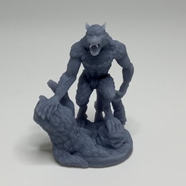 HERO Creations - Werewolf - 1:28 - RPG - Dungeons and Dragons - DND - Pathfinder - Lord of The Ring - Figurine Miniature (Gray/Unpainted) (Medium (25mm Base))