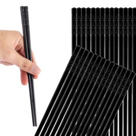 ASelected 20 paia di bacchette per sushi bacchette cinesi per mangiare, lavabili in lavastoviglie, in lega, 24 cm, bastoncini antiscivolo per pasta di riso sushi e altro ancora