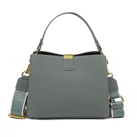 imeetu Women's High Quality Genuine Leather Shoulder Bag, 3-Way Storage Bag, 3-Way Handbag, Cross-body Shoulder Bag, High Visibility, Self-Standing Design, Bottom Beach, Lightweight, Small, Stylish,