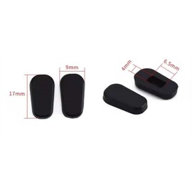 Clear Rubber Silicon Push On Type Nose Pads Pieces Buds for Glasses Sunglasses Frames Reading Eye Wear HNP004 (Black - 1 Pair)
