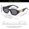 YUELUQU Retro Trendy Irregular Rectangular Sunglasses Women Men Vintage 90s