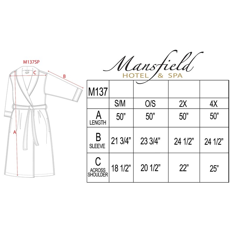 Mansfield, Unisex Spa Microfiber Shimmer Lined Shawl Collar Robe, Champagne,
