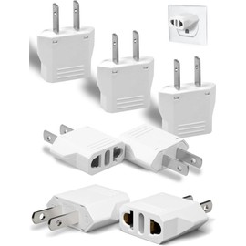 8 Pack of European to US Plug Adapter, Plug Converter, Travel Adapter European to American, Canada, Mexico, Type A (White)