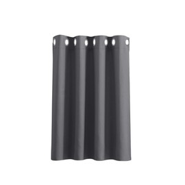 PONY DANCE Gray Blackout Thermal Insulated Curtain for Bedroom, 34 x 54 Inch Eyelet Black Out Curtain & Drape for Kitchen, Living Room Window, 1 Panel, Grey