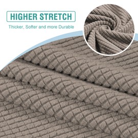 GAMUKAI 2PC Stretch T Cushion Sofa Slipcovers Individually Sofa Cushion Covers for 2 Cushion Loveseat Couch Seat Cushion Covers (2, Taupe)