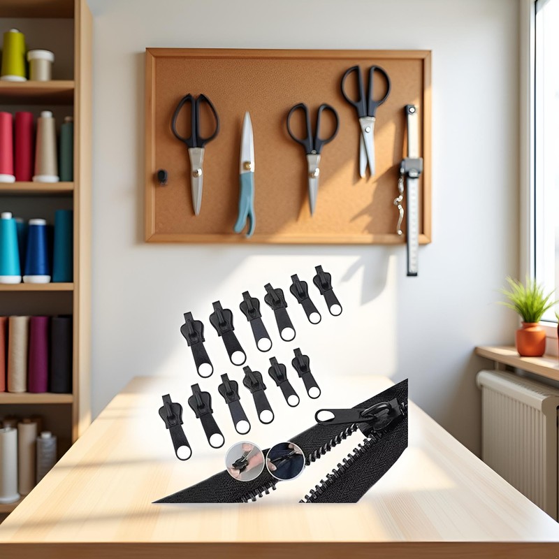 Replacement Zipper Pull - 12pcs, Black Universal Instant Fix Repair
