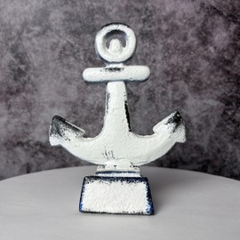 2 PCS Door Stoppers for Bottom of Door Cast Iron Decorative Door Stop Wedge Metal Doorstops (White)