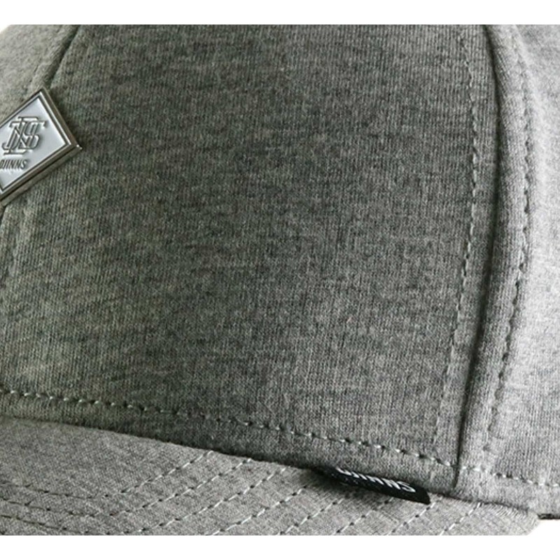 Djinns Heather Plate Truefit 6p Curved Snapback Cap, heather grey,