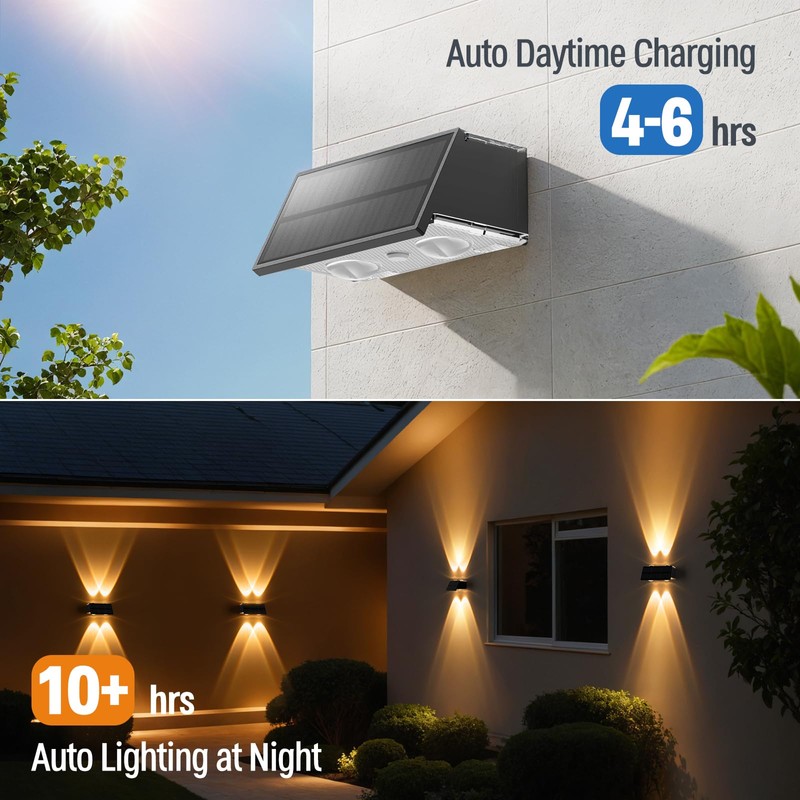 NIORSUN Solar Fence Lights,12 Pack Deck Light,Led Outdoor Lights 3000K/4500K/6000K+