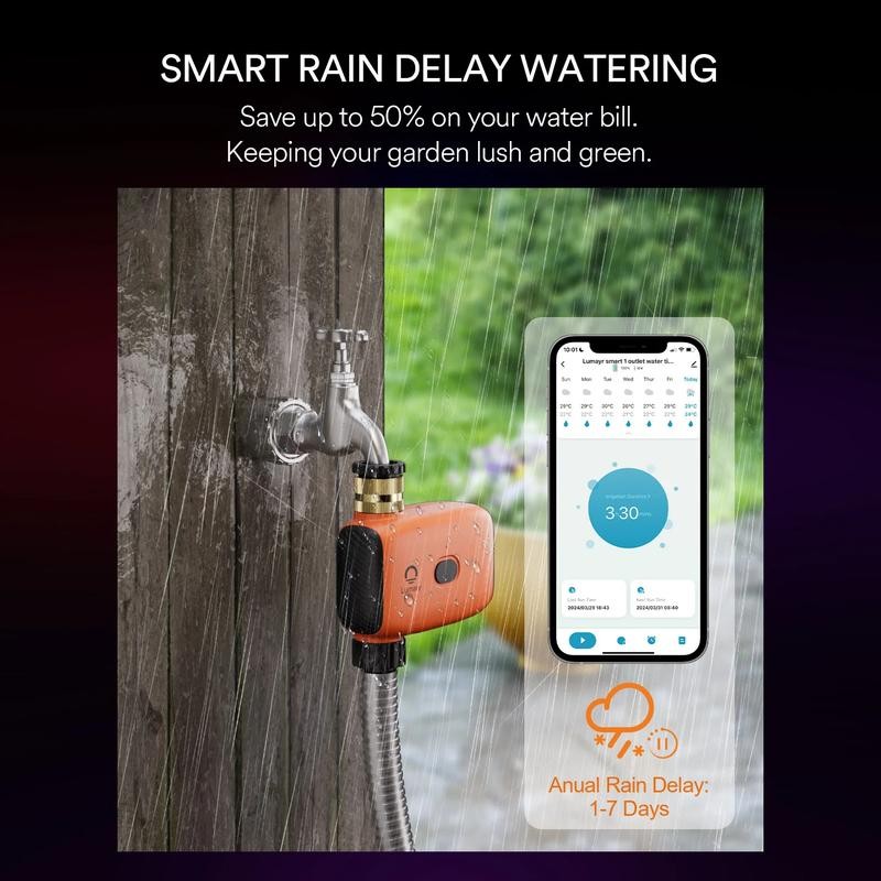 Lumary Smart Wi-Fi Watering Timer for Gardening with Brass Inlet(Gateway