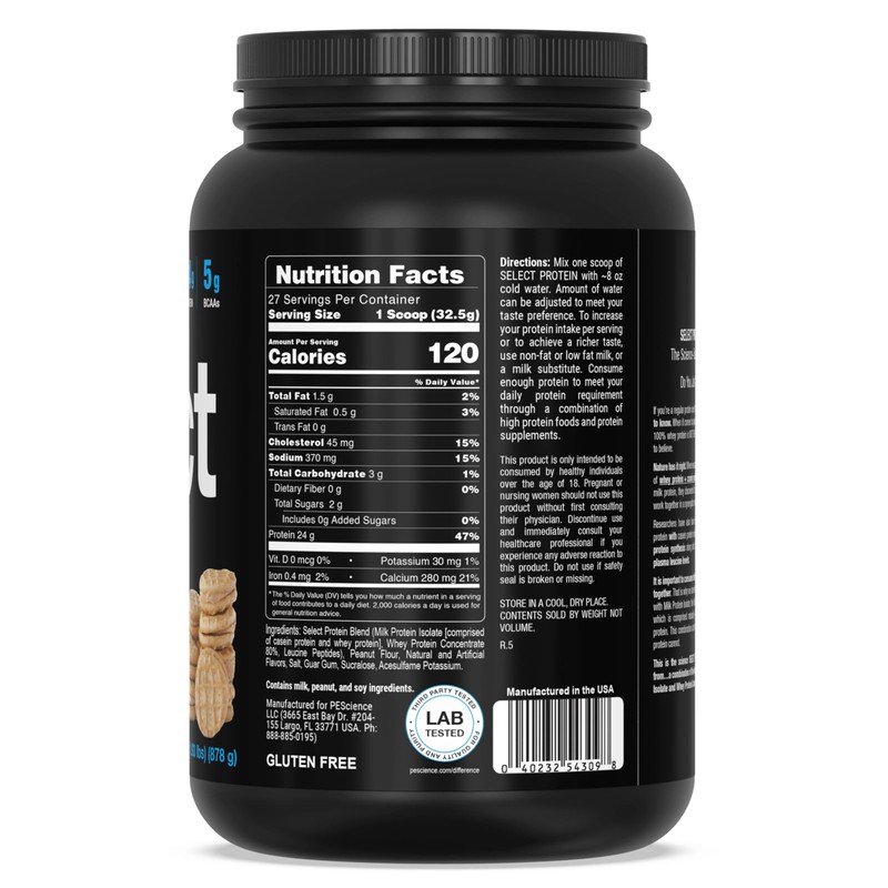 PEScience PEScience Select Protein, Peanut Butter Cookie, 27 Servings, Premium